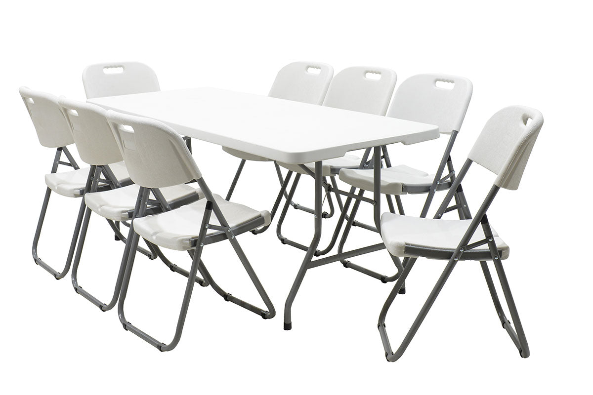 Τραπέζι catering Rodeo pakoworld πτυσσόμενο-βαλίτσα λευκό 183x76x74εκ - Hippiehome.gr