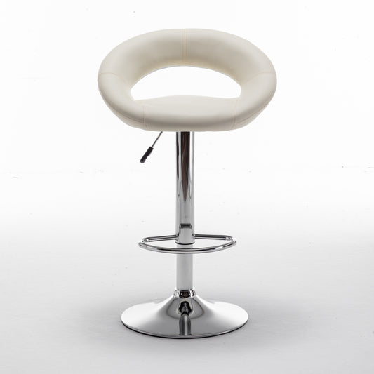 Σκαμπό Bar ArteLibre FETT Με Πλάτη Πτυσσόμενο Μπεζ PU/Μέταλλο 54x49x81-103cm - Hippiehome.gr