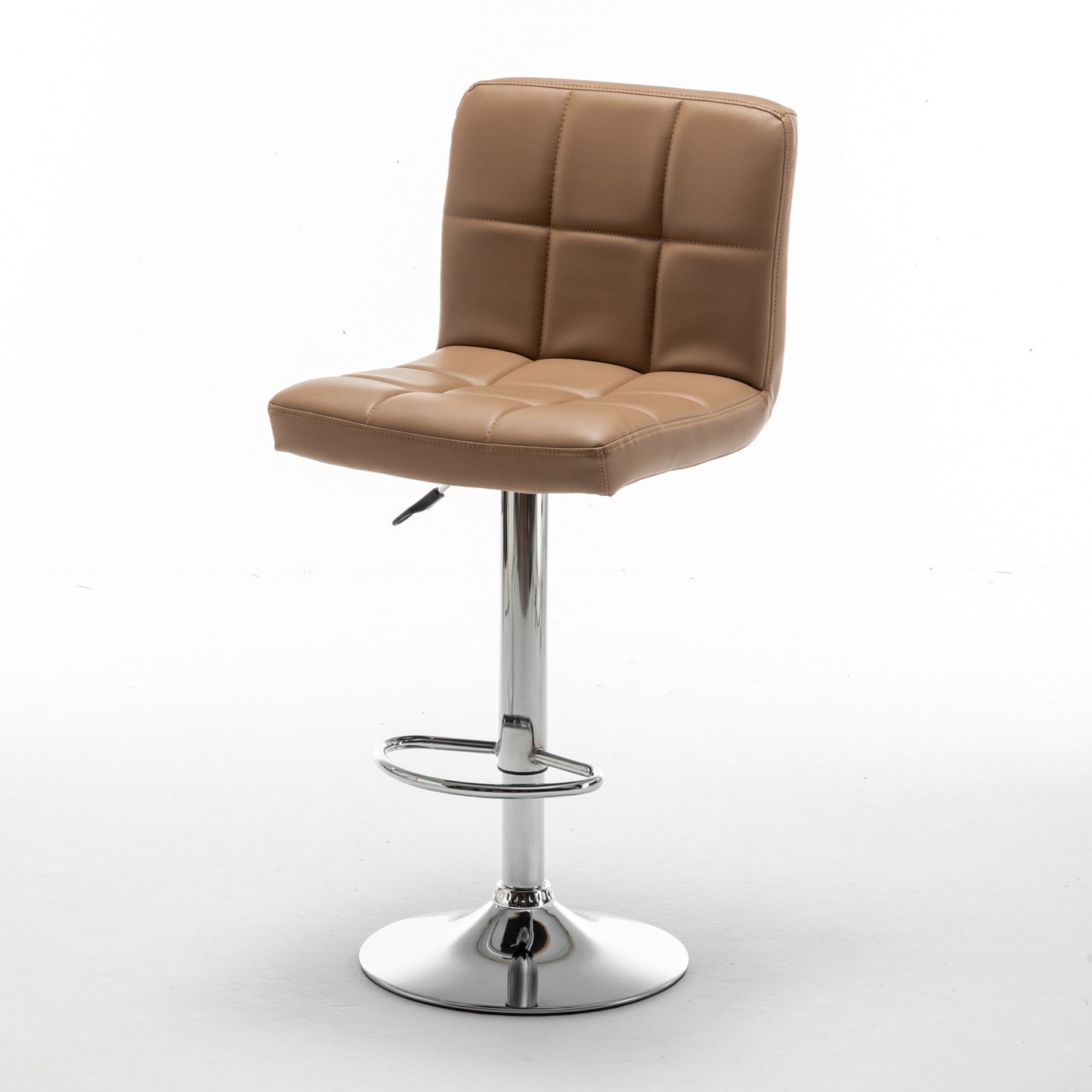 Σκαμπό Bar ArteLibre DIN Με Πλάτη Πτυσσόμενο Cappuccino PVC/Μέταλλο 44x50x92-113cm - Hippiehome.gr