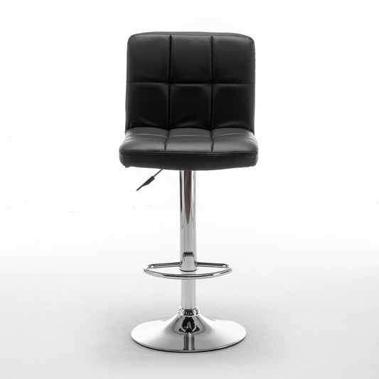 Σκαμπό Bar ArteLibre DIN Με Πλάτη Πτυσσόμενο Μαύρο PVC/Μέταλλο 44x50x92-113cm - Hippiehome.gr