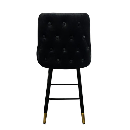 Σκαμπό Bar ArteLibre COBB Με Πλάτη Μαύρο Βελούδο/Μέταλλο 49x53x100cm - Hippiehome.gr