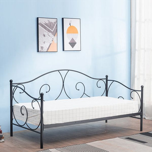 Κρεβάτι ArteLibre MICHAEL Μεταλλικό Sandy Black 209x97x106cm (200x90cm) - Hippiehome.gr