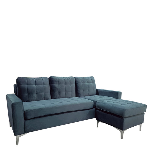 Καναπές Γωνιακός ArteLibre BLAZE Αναστρέψιμος Γκρι Ύφασμα 190x128x82cm - Hippiehome.gr