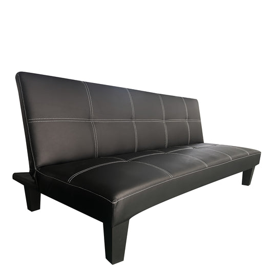 Καναπές Κρεβάτι Τριθέσιος ArteLibre ERYNDOR Μαύρο PU 186x90x82cm - Hippiehome.gr