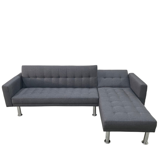 Καναπές Κρεβάτι Γωνιακός ArteLibre OBERON Γκρι Ύφασμα 240x102/175x40cm - Hippiehome.gr