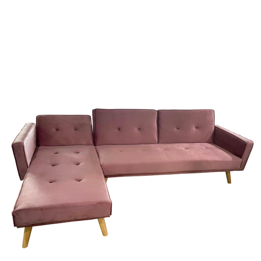 Καναπές Κρεβάτι Γωνιακός ArteLibre EMILIA Σάπιο Μήλο Ύφασμα 267x153x85cm - Hippiehome.gr
