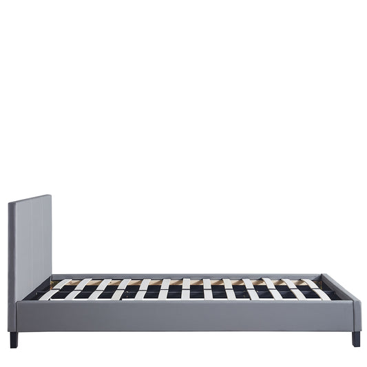 Κρεβάτι ArteLibre AZALEA Γκρι PU 213x131x88cm (Στρώμα 120x200cm) - Hippiehome.gr