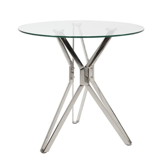 Τραπέζι ArteLibre BIHOR Διάφανο/Χρώμιο Γυαλί/Μέταλλο 80x80x75cm - Hippiehome.gr