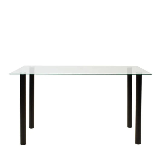 Τραπέζι ArteLibre TEIDE Διάφανο/Μαύρο Γυαλί/Μέταλλο 140x80x75cm - Hippiehome.gr