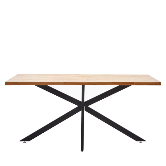 Τραπέζι Τραπεζαρίας ArteLibre DRYOPIS Φυσικό/Μαύρο Ξύλο/Μέταλλο 160x80x75cm - Hippiehome.gr