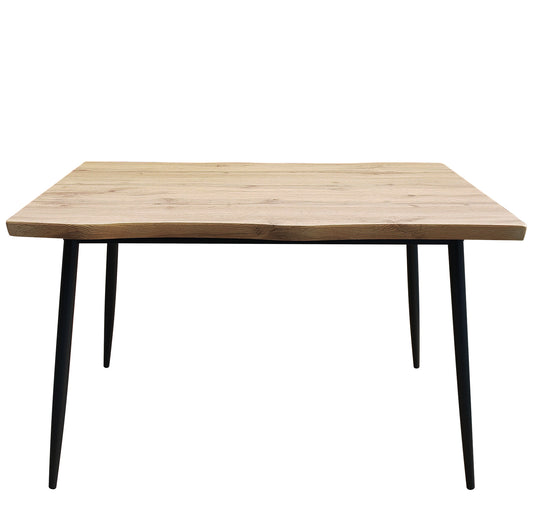 Τραπέζι Τραπεζαρίας ArteLibre AMADORA Φυσικό/Μαύρο Μοριοσανίδα/PVC/Μέταλλο 120x80x75cm - Hippiehome.gr