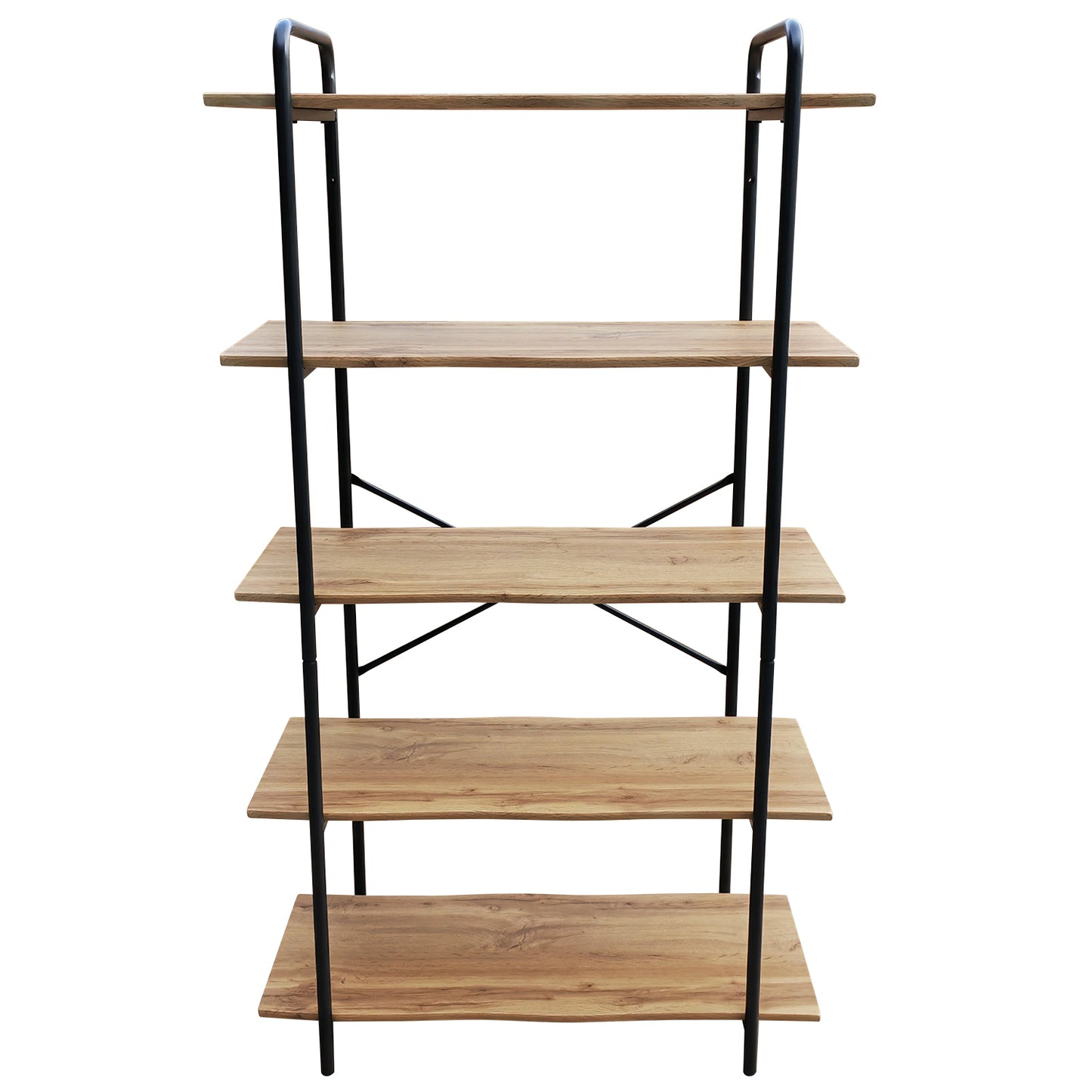 Ραφιέρα ArteLibre EVORA Φυσικό/Μαύρο MDF/Μέταλλο 80x34x144cm - Hippiehome.gr