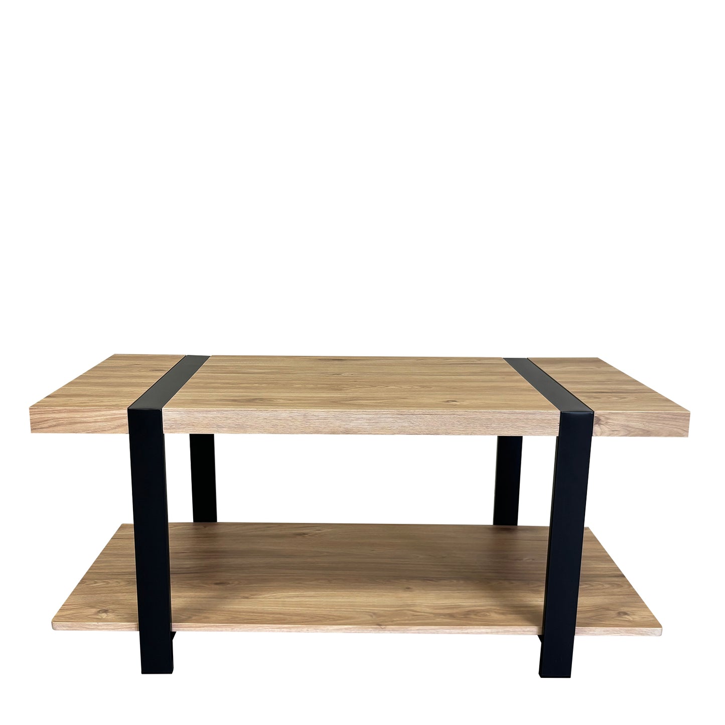 Τραπεζάκι Σαλονιού ArteLibre ESPINO Φυσικό/Μαύρο Μοριοσανίδα/Μέταλλο 100x50x45cm - Hippiehome.gr