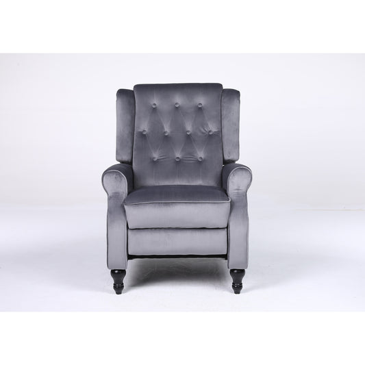 Πολυθρόνα Ανακλινόμενη ArteLibre ALNAIR Γκρι Βελούδο 78x85x104cm - Hippiehome.gr