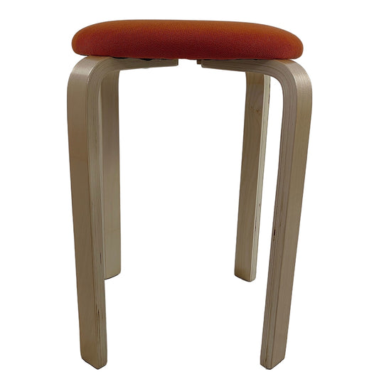 Σκαμπό ArteLibre MILOA Πορτοκαλί/Φυσικό Ύφασμα/Ξύλο 42x42x45cm - Hippiehome.gr