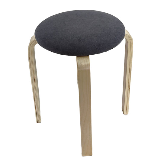 Σκαμπό ArteLibre MILOA Γκρι/Φυσικό Ύφασμα/Ξύλο 42x42x45cm - Hippiehome.gr