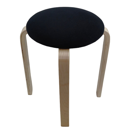 Σκαμπό ArteLibre MILOA Μαύρο/Φυσικό Ύφασμα/Ξύλο 42x42x45cm - Hippiehome.gr