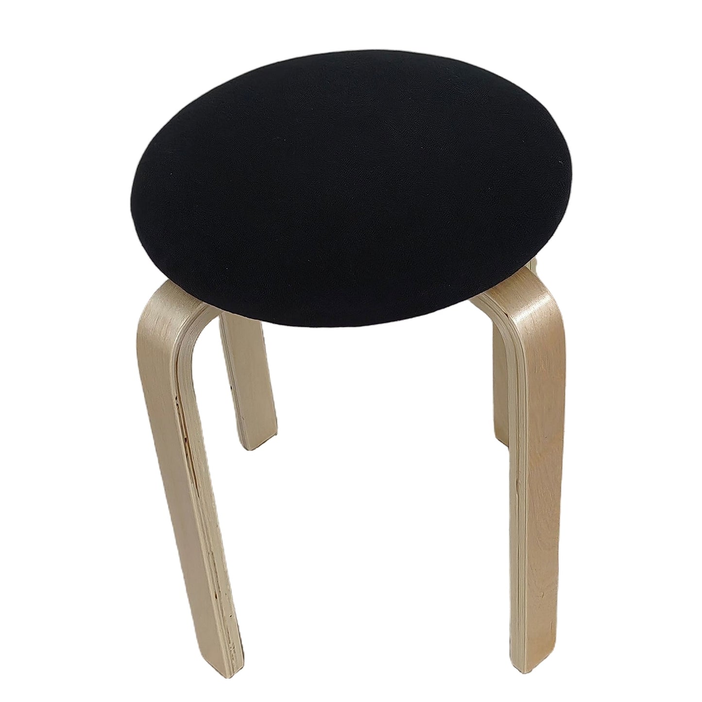 Σκαμπό ArteLibre MILOA Μαύρο/Φυσικό Ύφασμα/Ξύλο 42x42x45cm - Hippiehome.gr