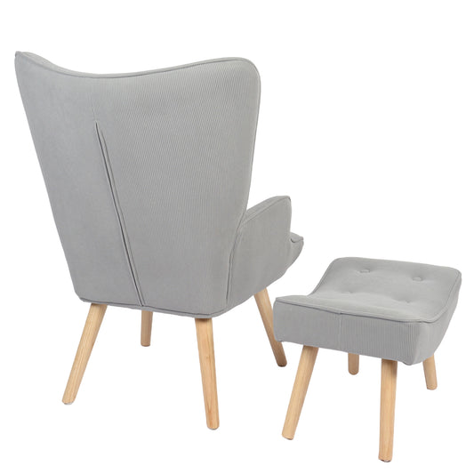 Πολυθρόνα ArteLibre AMARANTHUS Με Υποπόδιο Γκρι 98x70x77cm - Hippiehome.gr