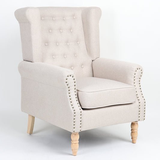 Πολυθρόνα ArteLibre OTTAVIA Μπεζ Ύφασμα 77x80x106cm - Hippiehome.gr