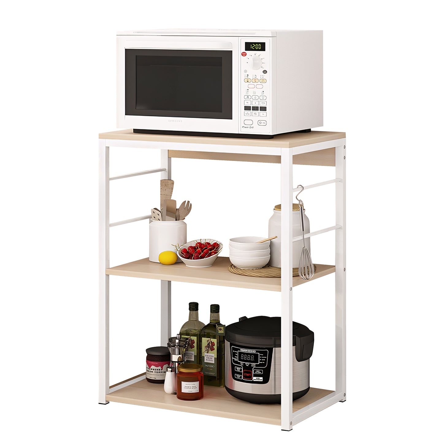 Ραφιέρα Κουζίνας ArteLibre DALL Maple/Λευκό MDF/Μέταλλο 50x30x71cm - Hippiehome.gr