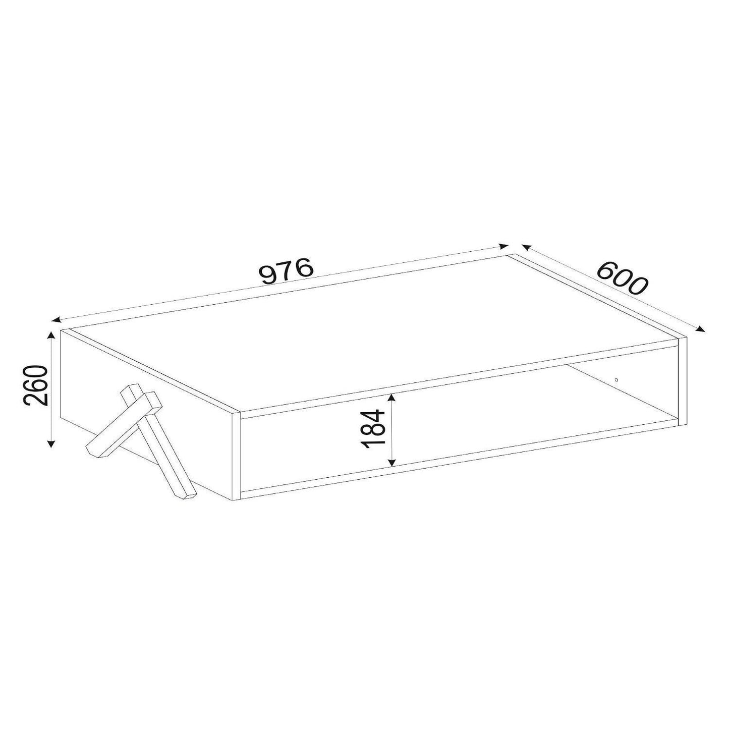 Τραπεζάκι Σαλονιού ArteLibre KOS Μπλε 98x60x26cm - Hippiehome.gr