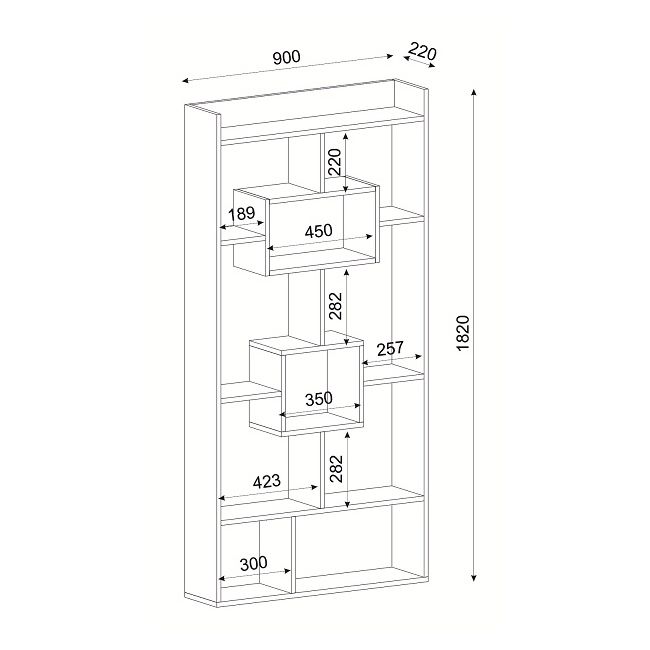 Βιβλιοθήκη ArteLibre Kinaros Sonoma 90x22x182cm - Hippiehome.gr