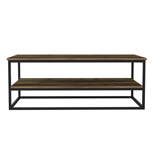 Τραπεζάκι Σαλονιού ArteLibre MYKONOS Σκούρο Καφέ/Μαύρο Μοριοσανίδα/Μελαμίνη/Μέταλλο 120x60x43cm - Hippiehome.gr