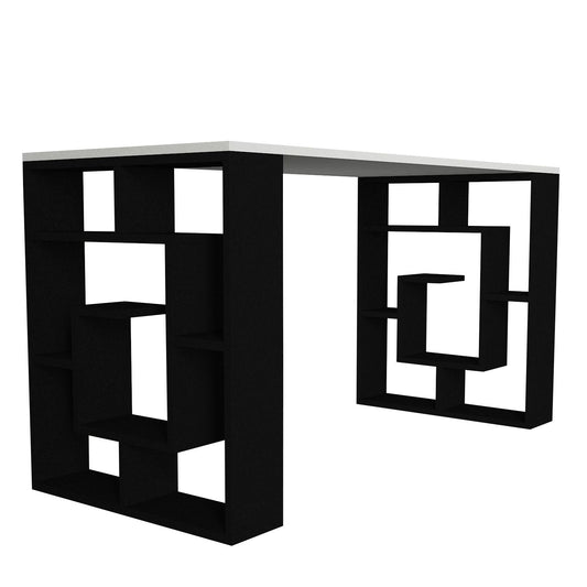 Γραφείο ArteLibre LINE Λευκό/Μαύρο 140x60x74cm - Hippiehome.gr