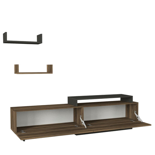 Σύνθετο ArteLibre WENDY Καρυδί/Ανθρακί 180x31.4x48.6cm - Hippiehome.gr