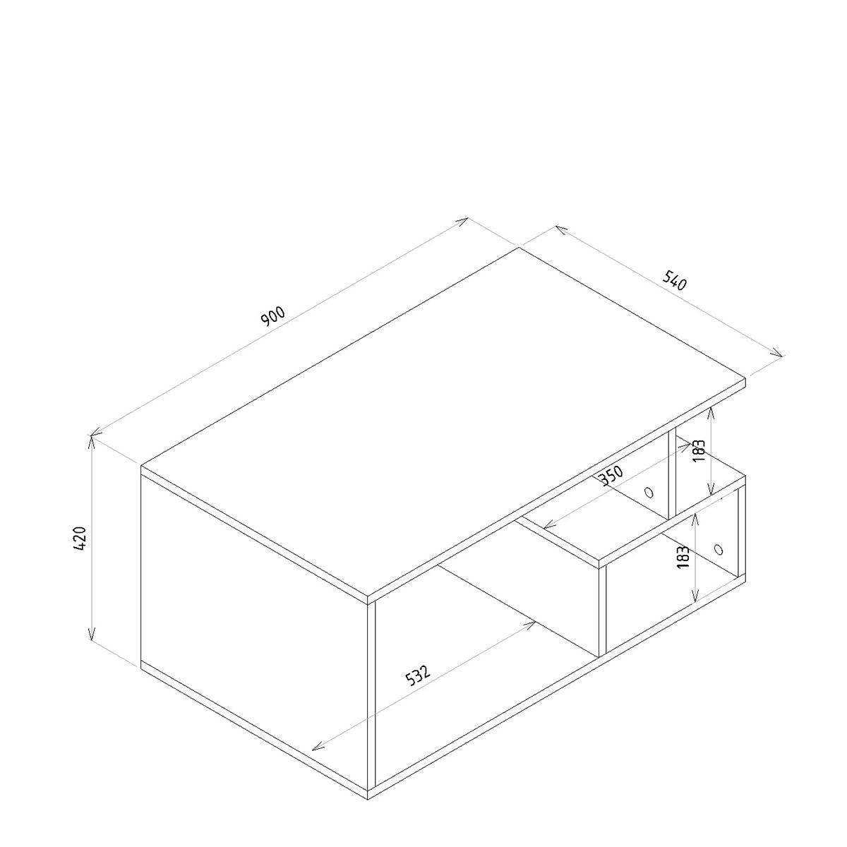 Τραπεζάκι Σαλονιού ArteLibre DRAKE Καρυδί/Μαύρο Μοριοσανίδα/Μελαμίνη 90x54x42cm - Hippiehome.gr
