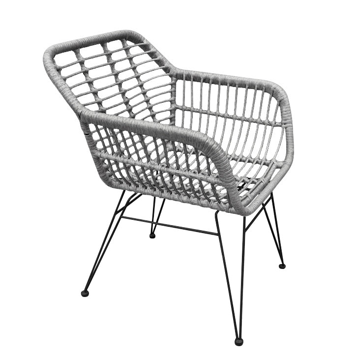 Καρέκλα Κήπου ArteLibre TERESINA Γκρι/Μαύρο Μέταλλο/Rattan 58x59x81cm - Hippiehome.gr