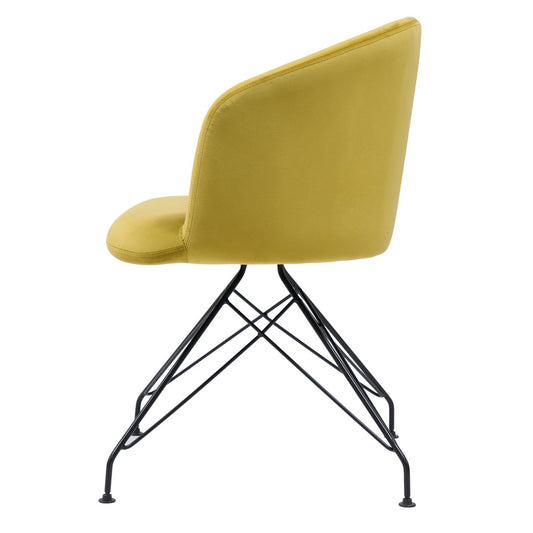 Πολυθρόνα ArteLibre JOHAN Κίτρινο Βελούδο/Μέταλλο 63x51x78cm - Hippiehome.gr