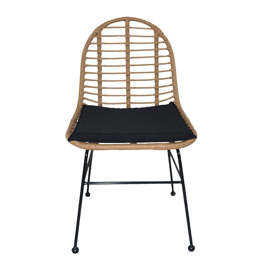 Καρέκλα Κήπου ArteLibre ACCIUS Φυσικό/Μαύρο Μέταλλο/Rattan 49x56x84cm - Hippiehome.gr