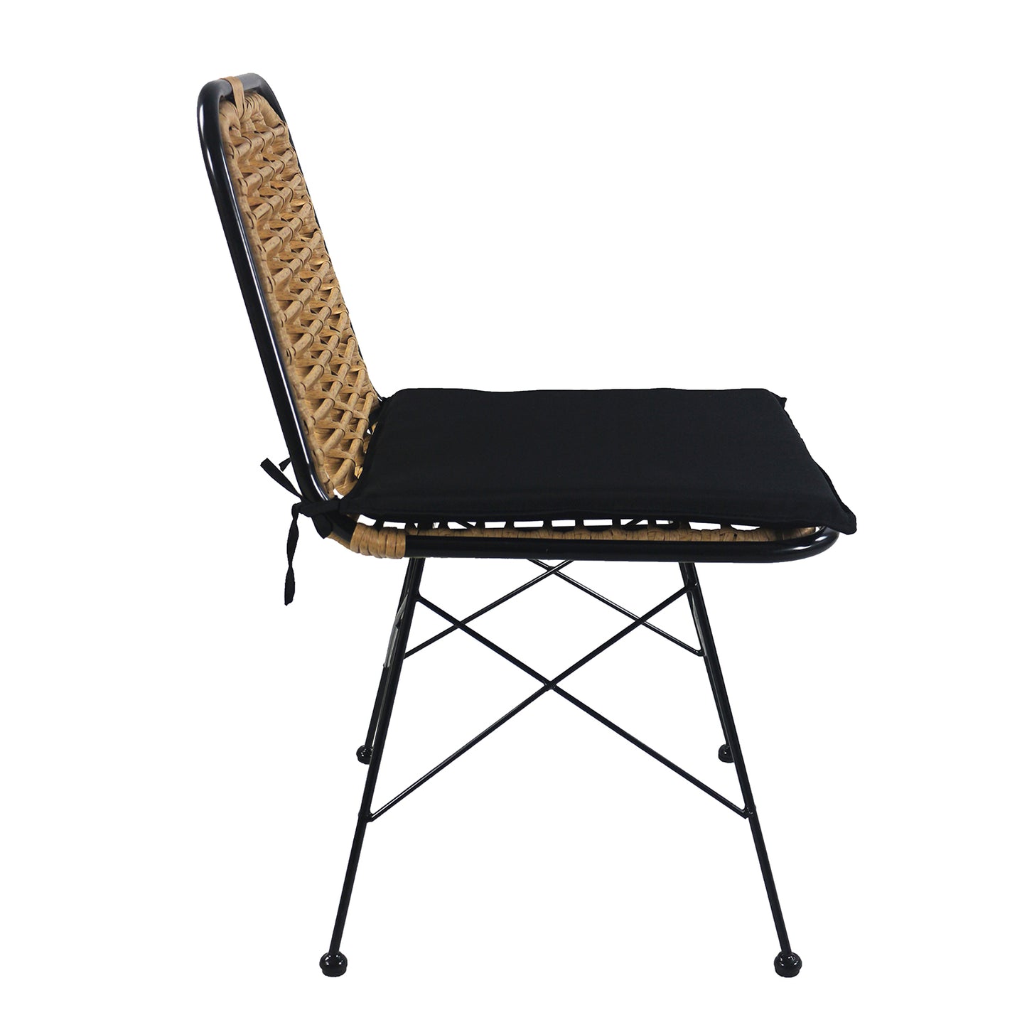 Καρέκλα Κήπου ArteLibre ATILIUS Φυσικό/Μαύρο Μέταλλο/Rattan 46x59x83cm - Hippiehome.gr