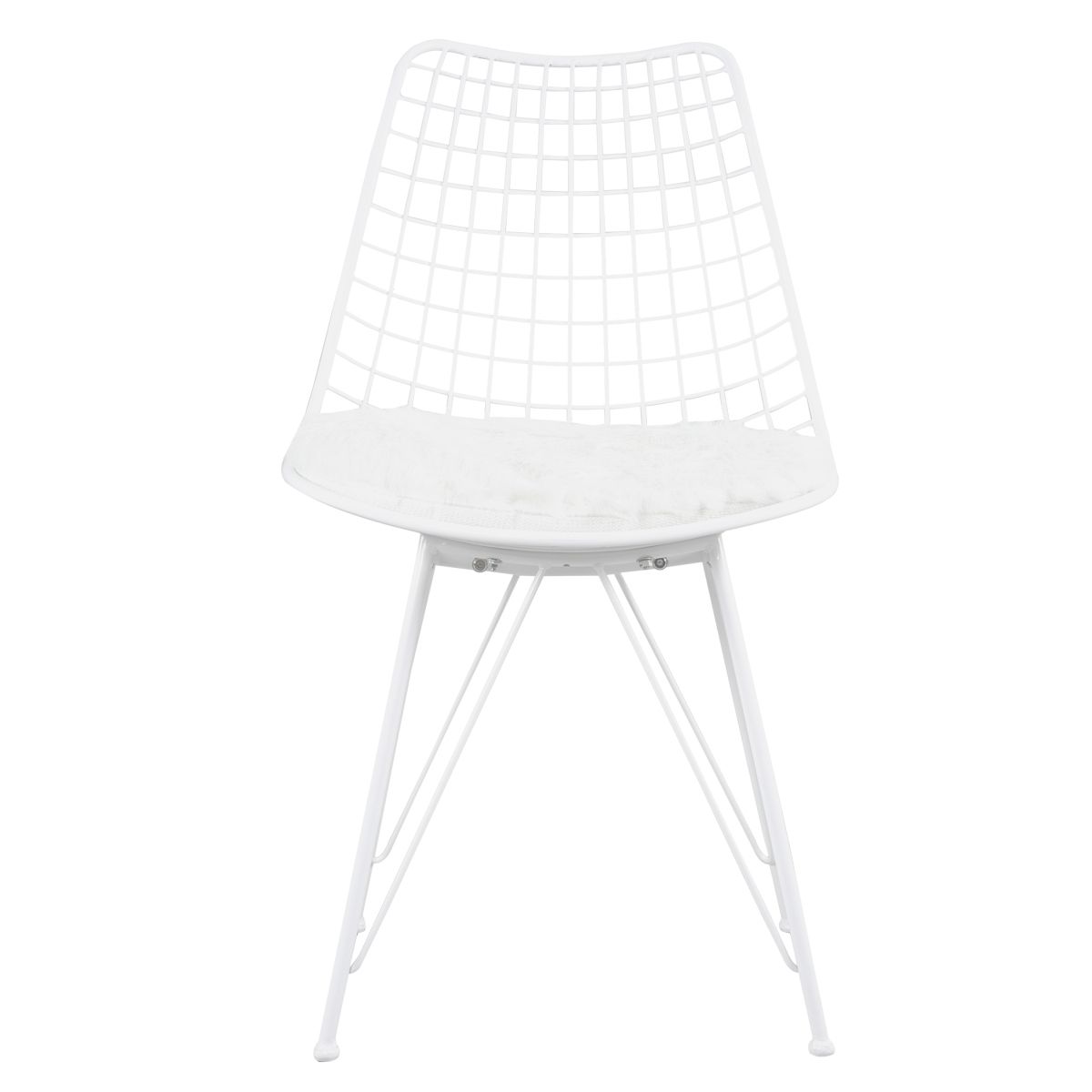 Καρέκλα Μεταλλική ArteLibre FAGUS Με Μαξιλάρι Λευκό 49x58x83.5cm - Hippiehome.gr