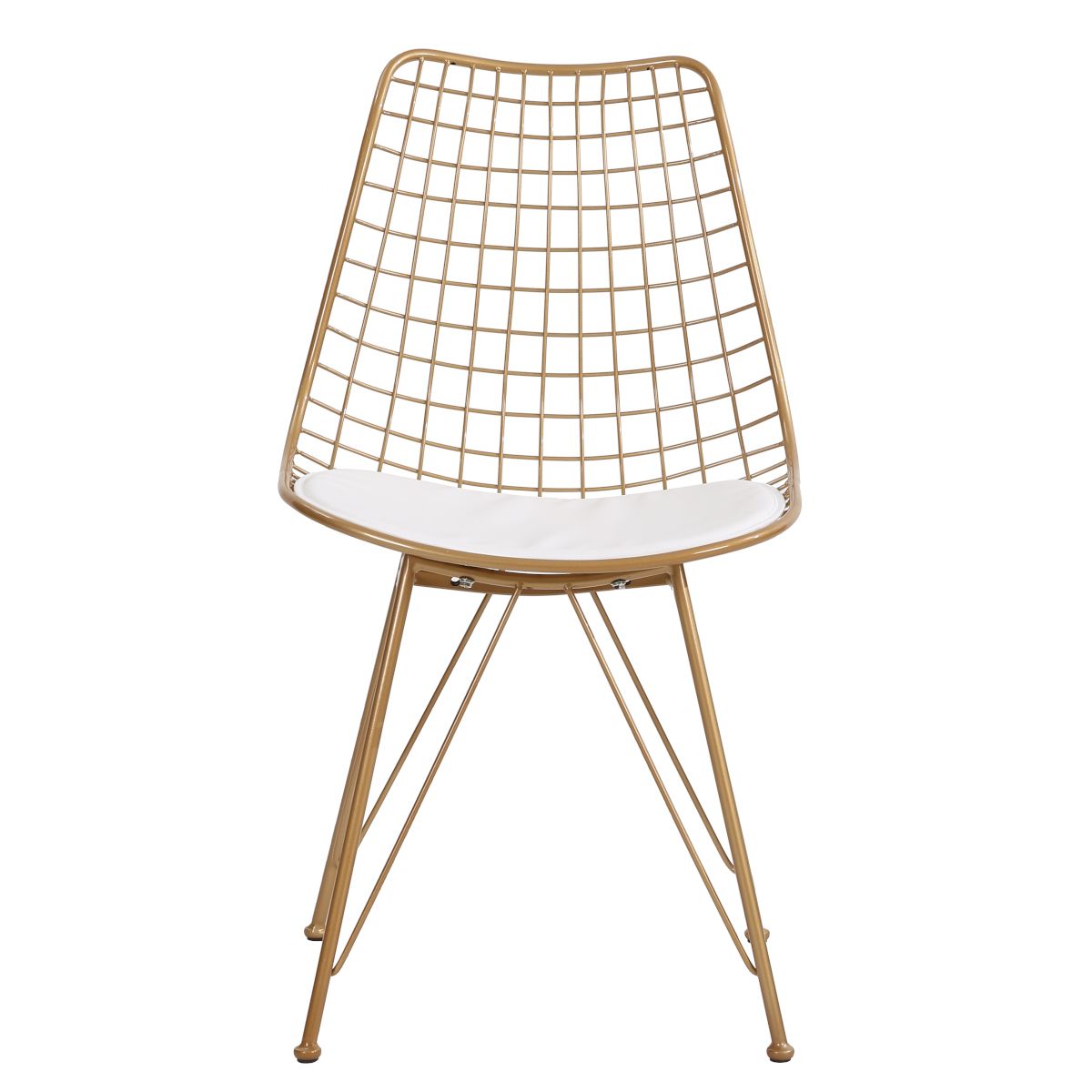 Καρέκλα Μεταλλική ArteLibre FAGUS Με Μαξιλάρι Χρυσό 49x58x83.5cm - Hippiehome.gr