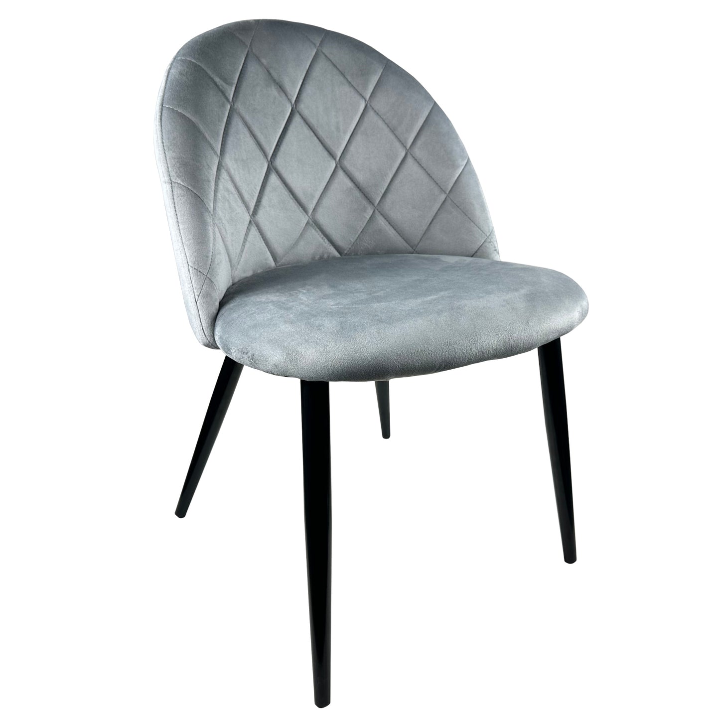 Καρέκλα Τραπεζαρίας ArteLibre NICHOLAS Γκρι/Μαύρο Βελούδο/Μέταλλο 58x50x80cm - Hippiehome.gr