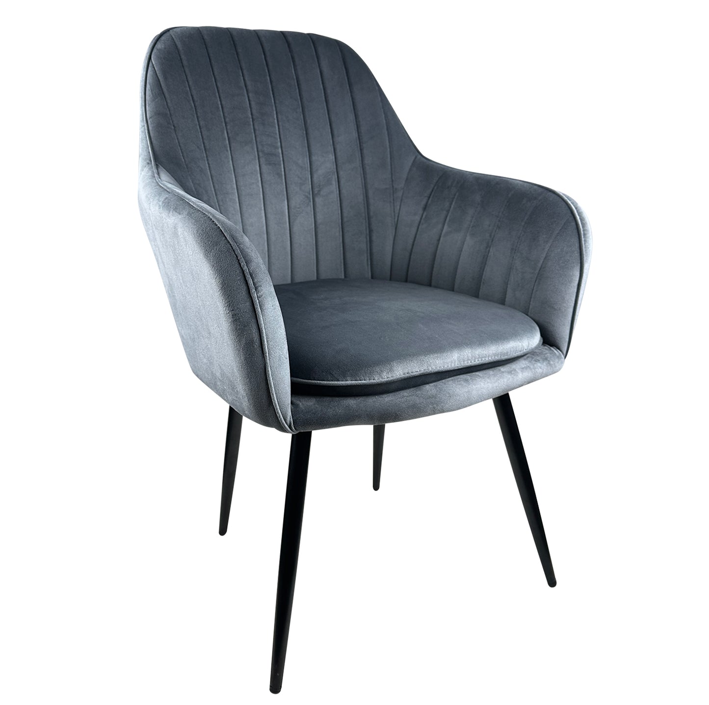 Καρέκλα Τραπεζαρίας ArteLibre MYRTLE Γκρι/Μαύρο Βελούδο/Μέταλλο 57x43x82cm - Hippiehome.gr