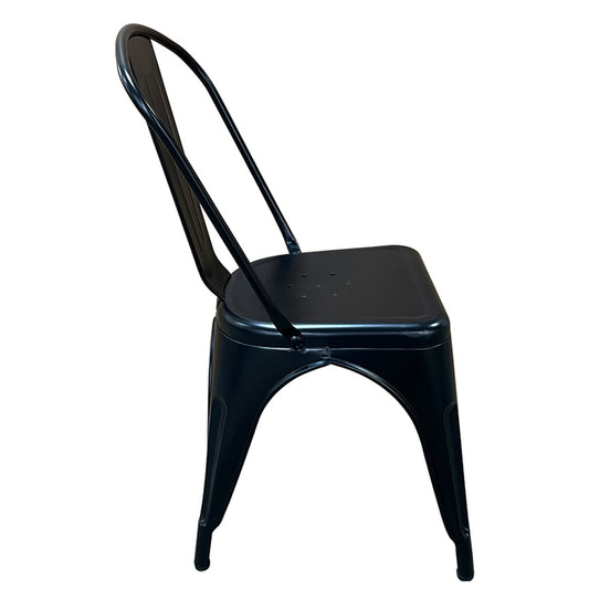 Καρέκλα ArteLibre Βιομηχανικού Τύπου Vintage TOLIKO Μαύρο Ματ Μέταλλο 44x49x84cm - Hippiehome.gr