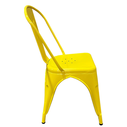 Καρέκλα ArteLibre Βιομηχανικού Τύπου Vintage TOLIKO Κίτρινο Μέταλλο 44x49x84cm - Hippiehome.gr