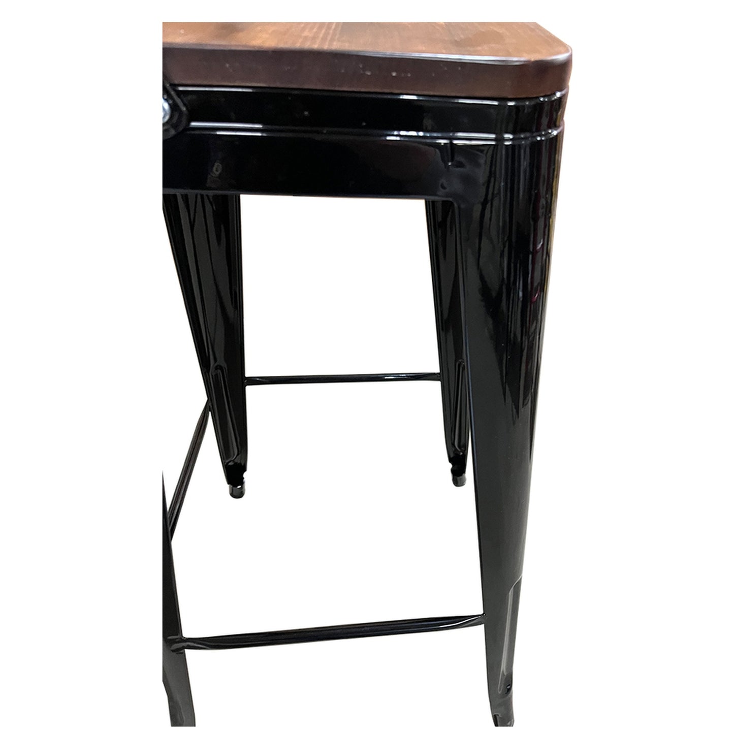 Σκαμπό Bar ArteLibre Βιομηχανικού Τύπου Vintage MOLERO II Μαύρο/Καφέ Μέταλλο/Ξύλο 44x44x94cm - Hippiehome.gr