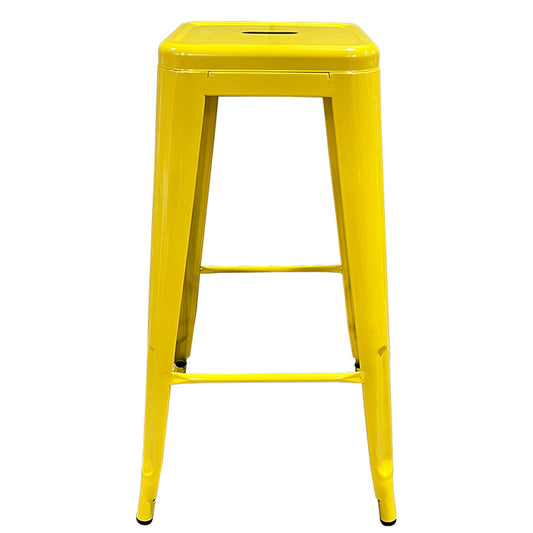 Σκαμπό Bar ArteLibre Βιομηχανικού Τύπου Vintage SILANO Κίτρινο Μέταλλο 42x42x76cm - Hippiehome.gr