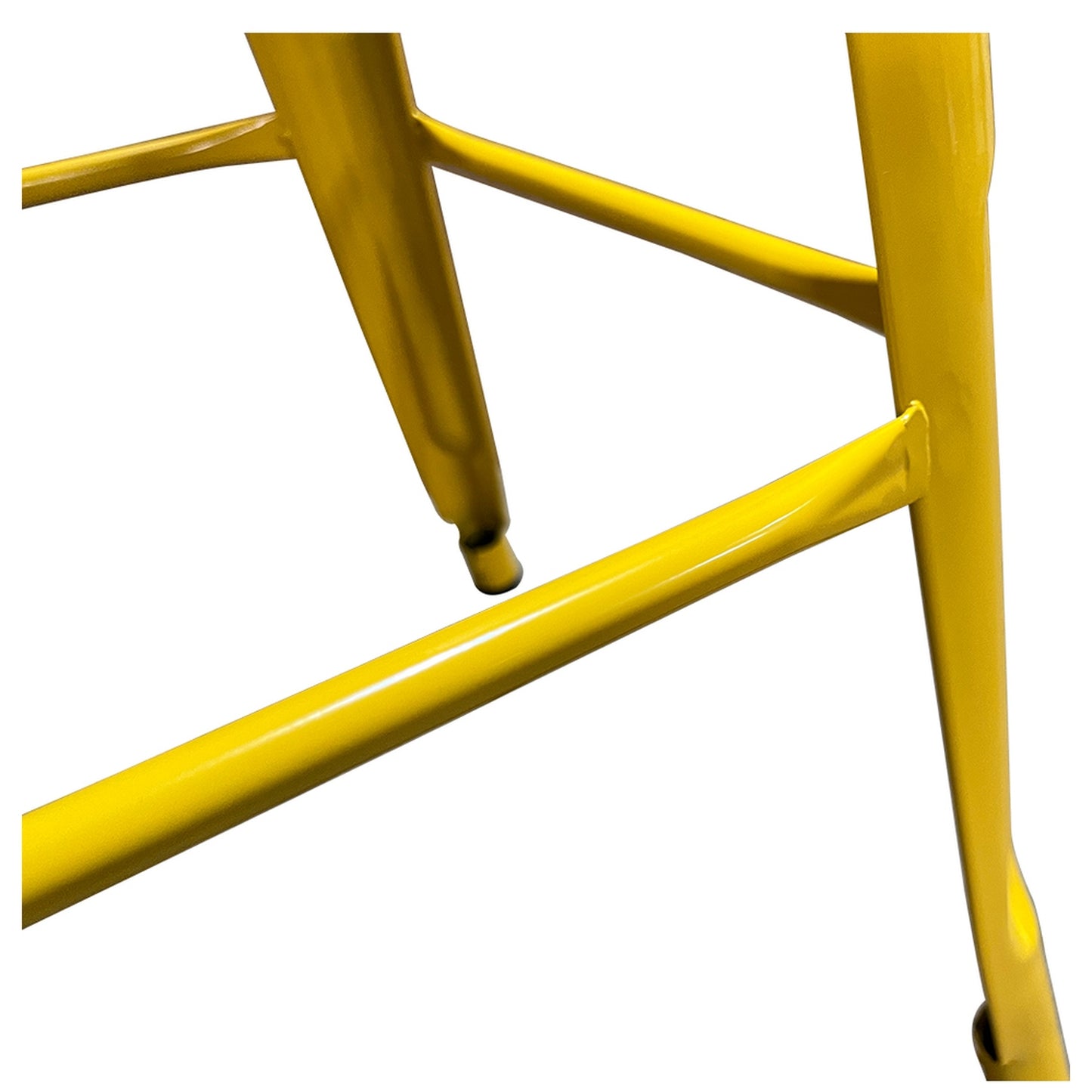 Σκαμπό Bar ArteLibre Βιομηχανικού Τύπου Vintage SILANO Κίτρινο Μέταλλο 42x42x76cm - Hippiehome.gr