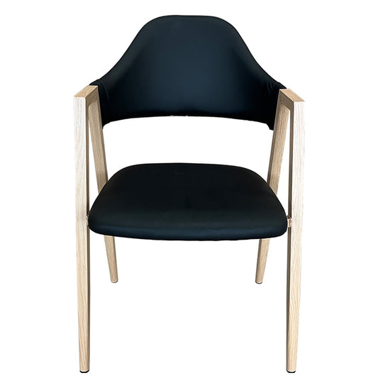 Καρέκλα Τραπεζαρίας ArteLibre SOLANA Μαύρο/Φυσικό PU/Μέταλλο 51x51x81cm - Hippiehome.gr