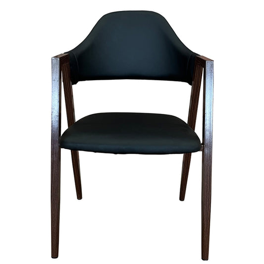 Καρέκλα Τραπεζαρίας ArteLibre SOLANA Μαύρο/Καρυδί PU/Μέταλλο 51x51x81cm - Hippiehome.gr