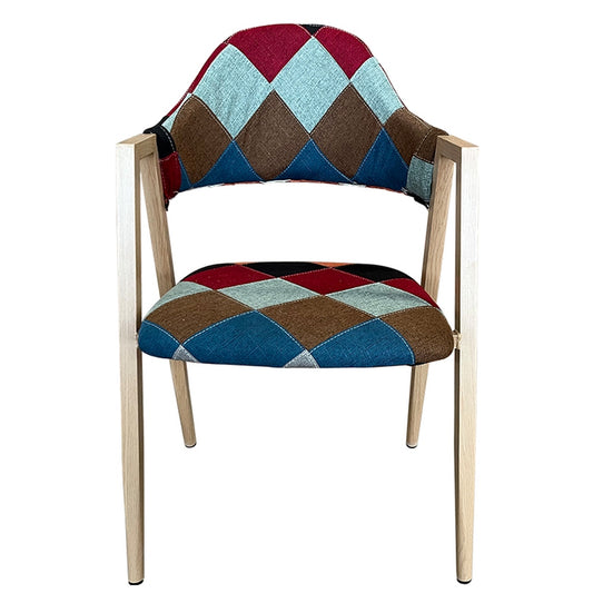 Καρέκλα Τραπεζαρίας ArteLibre SOLANA Patchwork Ύφασμα/Μέταλλο 51x51x81cm - Hippiehome.gr