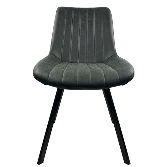 Καρέκλα Τραπεζαρίας ArteLibre MILONGA Γκρι/Μαύρο PU/Μέταλλο 55x61x88cm - Hippiehome.gr