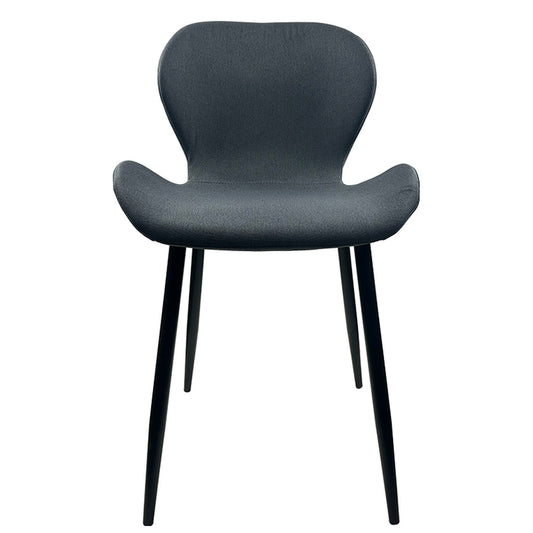 Καρέκλα Τραπεζαρίας ArteLibre RIOJA Γκρι/Μαύρο Ύφασμα/Μέταλλο 46x50x80cm - Hippiehome.gr