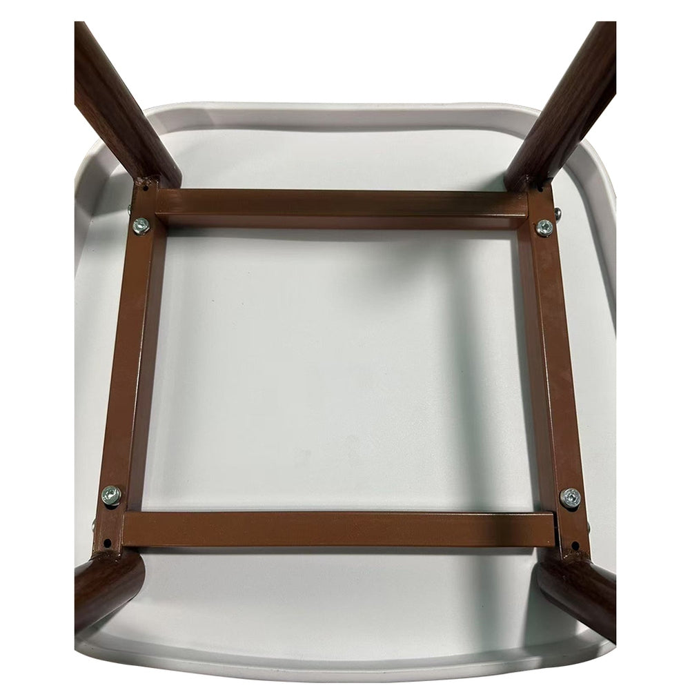 Σκαμπό Bar ArteLibre MARANTA Λευκό/Καρυδί PP/Μέταλλο 45x46x97cm - Hippiehome.gr